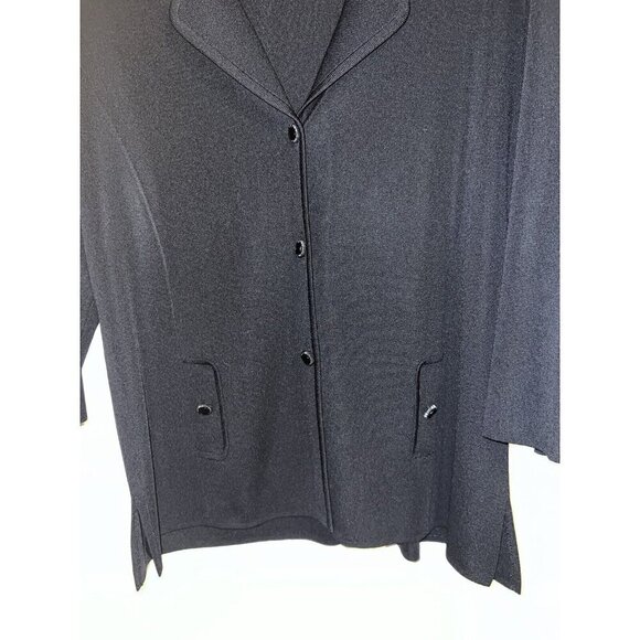 EXCLUSIVELY MISOOK Cardigan Sweater Black Acrylic 3 Button Sz L - Picture 5 of 11